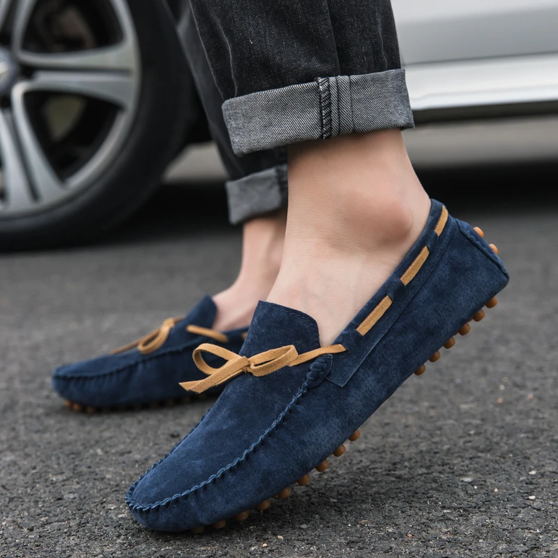 

Brand New Men Casual Shoes Men Leather Loafers Moccasins Non-slip Men's Flats Male Driving Shoes Fashion Men Shoes Size 38-47