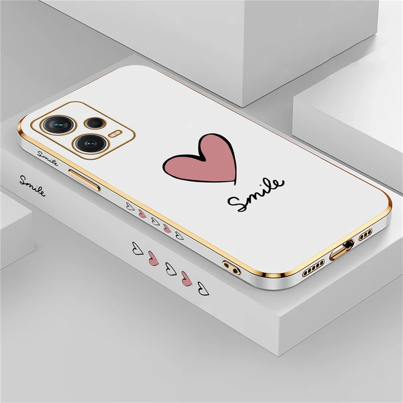 Luxury Plating Silicone Love Heart Shockproof Phone Case