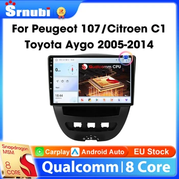 Radio inalámbrica Carplay Android para coche Peugeot 107 Citroen C1 Toyota Aygo 2005 -2014 reproductor Multimedia navegación GPS estéreo 1