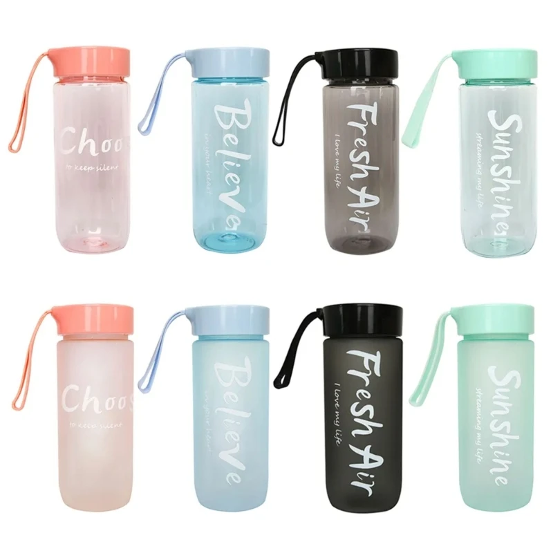 

600ml Portable Plastic Water Cup Couple Mug Outdoor Cold Juice Drinking Bottle