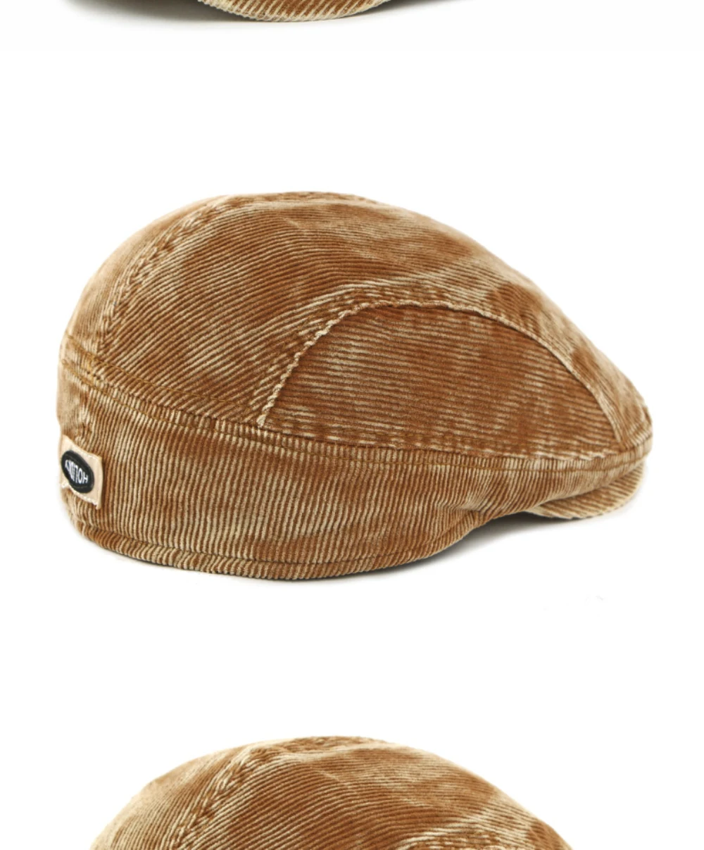 HT4960 Herren Berets Frauen Neue Herbst Winter Hut Retro Künstler Maler Baskenmütze Hut Männlich Weiblich Ivy Flache Kappe Ausgestattet Cord Baskenmütze Kappe – Detail 12