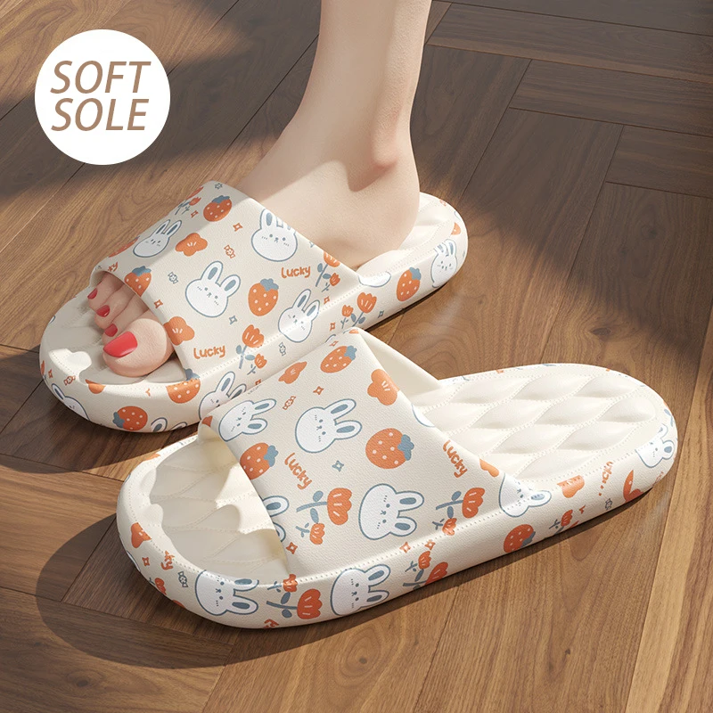 

Women's Indoor Non-slip Slippers Bear pattern Couple Home Slides EVA Soft Sole Light 2023 Summer New Lovers Leisure Shoes