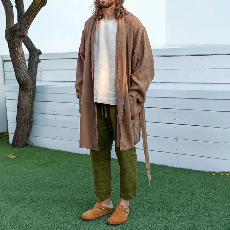 

Men's Long Sleeve Cape Cardigan Coat Simple Casual Solid Color Cape Cardigan Coat Men's Thin Long Coat Sun Protection Clothes