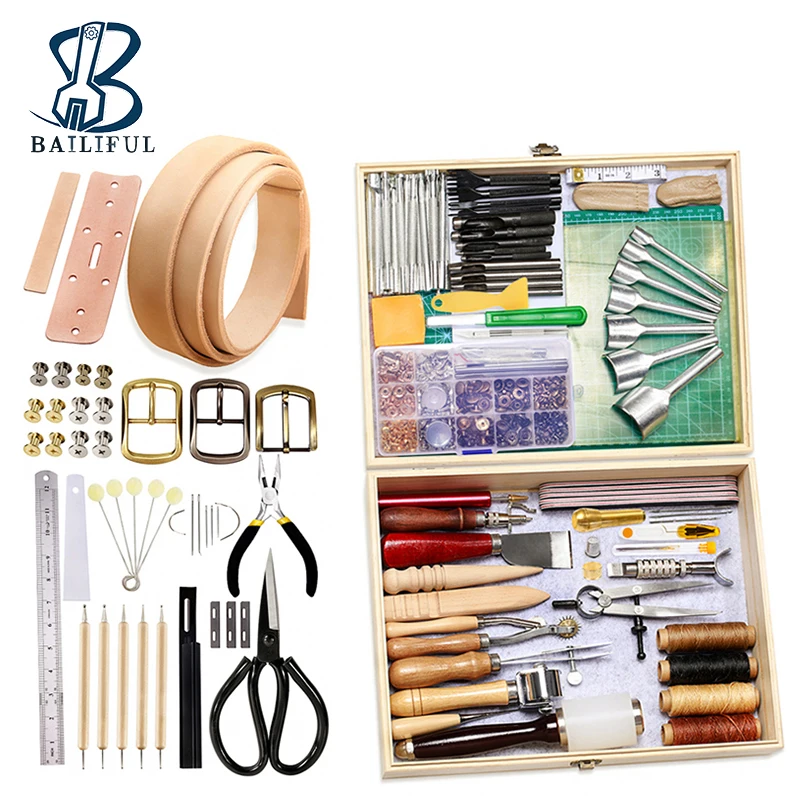 

Practical tools handmade leathers kit 489Pcs professional diy leather craft hand tool set