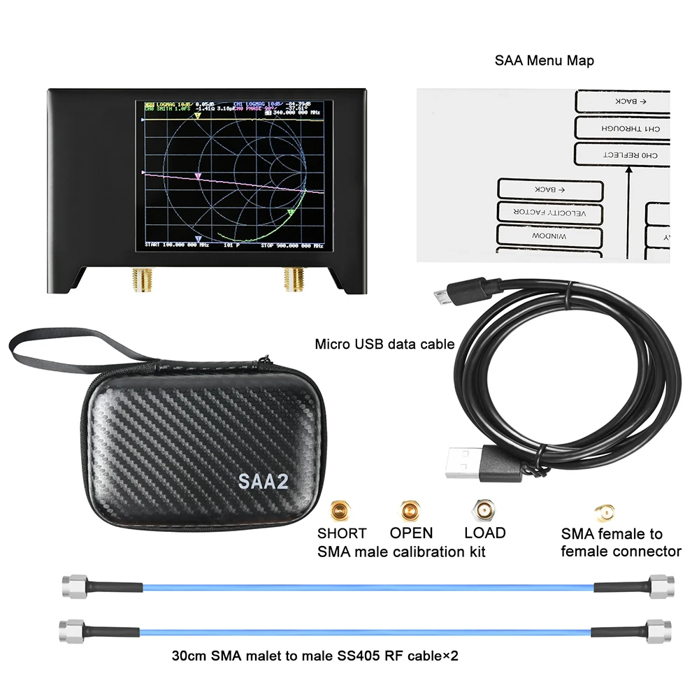 NanoVNA 벡터 네트워크 분석기, 단파 안테나 분석기, HF VHF 네트워크 분석기, SAA2 V2, 10KHz -3GHz, 3G