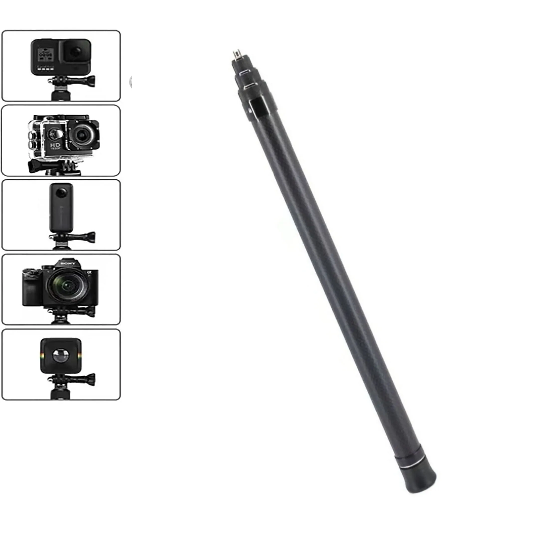 Sports Camera Selfie Stick Ultra Long 5M /197 Inch Extension Carbon Fiber Invisible For Insta360 X4 Insta 360 X3 ONE X/ONE X2/ ONE R RS X3