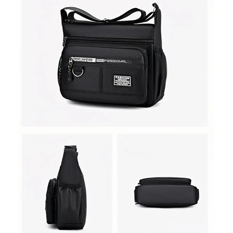 Men's Cross-Body Bag with Multi-Layered Pockets,
