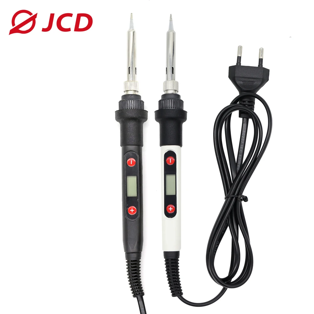 JCD 80W Electric Soldering Iron LCD Digital Temperature Adjustable 220V/110V Welding Tool Ceramic Heater Solder Iron Tips Rework portable arc welder