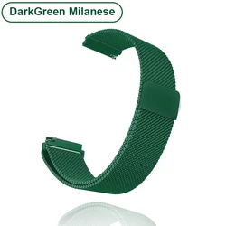 Magnetic Loop Smartwatch Band with Case and Screen Protector, 22mm/20mm Strap in Elegant Bracelet Design for 20mm Watch Strap (Dark Green Band)