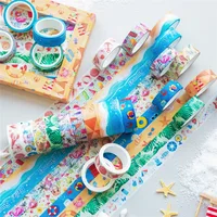 10 pcs/pack Summer Beach Swimming Cool Washi Tape Set Scrapbooking Diy Masking Tape Diary Journal School Supply Stationery 1