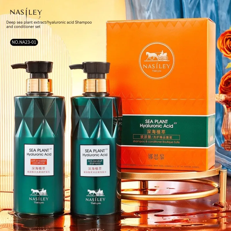 

Deep-Sea Plant Extracted Hyaluronic Acid Shampoo & Conditioner - Nourishes & Repairs Hair, Leaves Locks Silky & Shiny