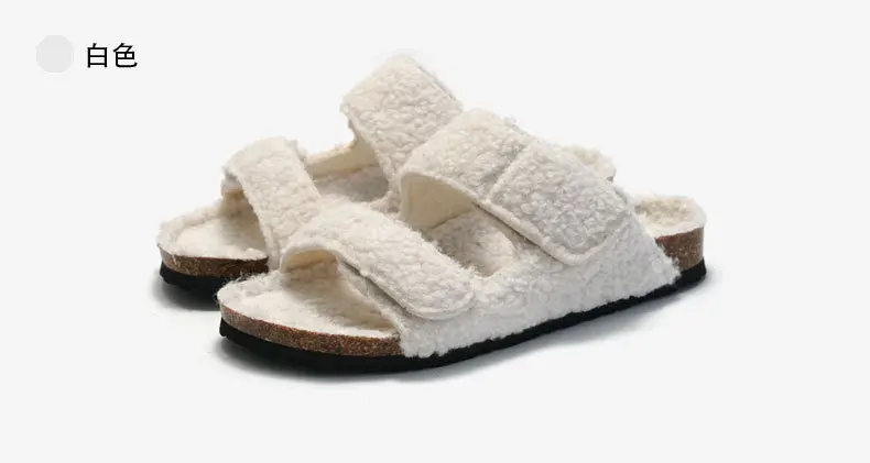 Shevalues Winter Flauschige Damen-Hausschuhe, neue Indoor-Slides, flacher Boden, Freizeit-Slides, pelzige, warme, gemütliche Hausschuhe mit Fußgewölbeunterstützung – Detail 15