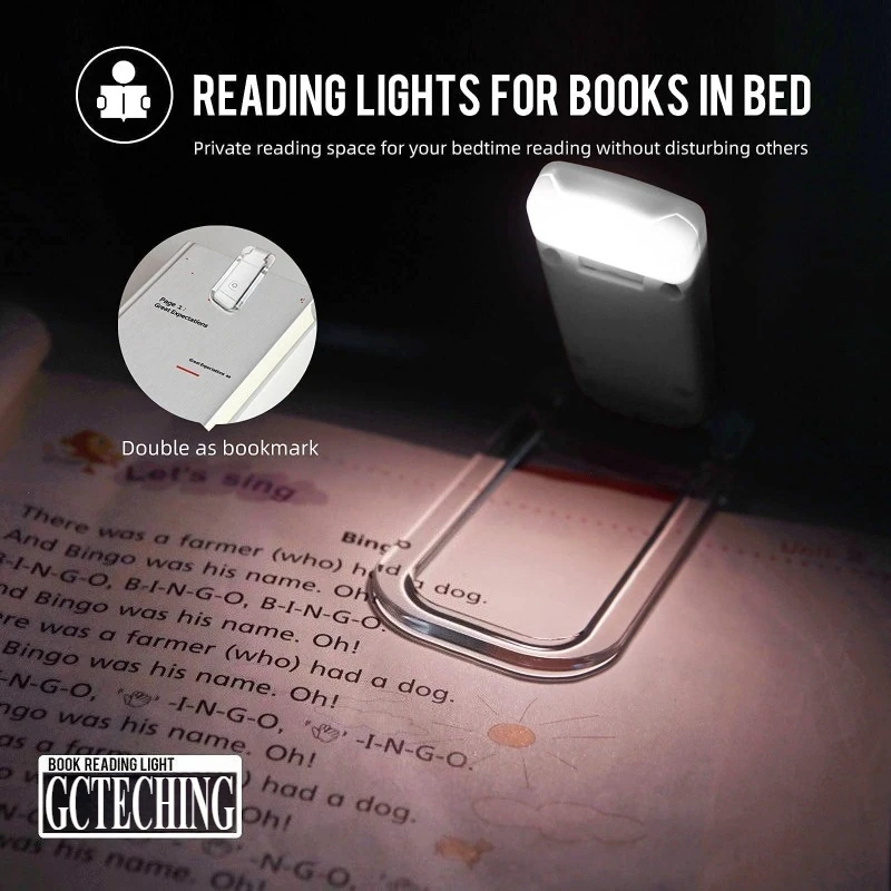Mini Light Reading Clip Light LED Small Night USB Charging Adjustable Brightness Eye Protection Portable