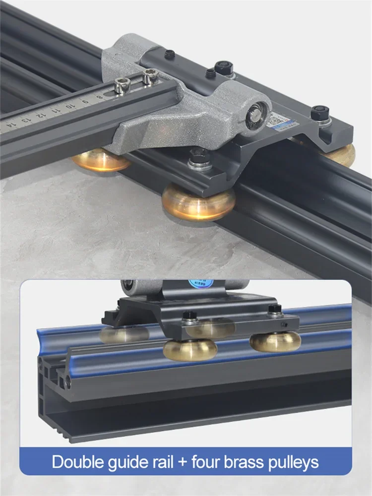 2024 New T-shaped Track Manual Push Knife High-precision Tile Cutting Rock Plate Double-knife Wheel Scraper with Breaking Pliers 5