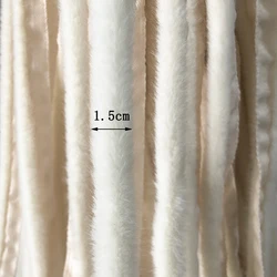 Luxurious Faux Fur Trim Ribbon for DIY Apparel and Costume Decoration, 1m (Beige 1.5cm)