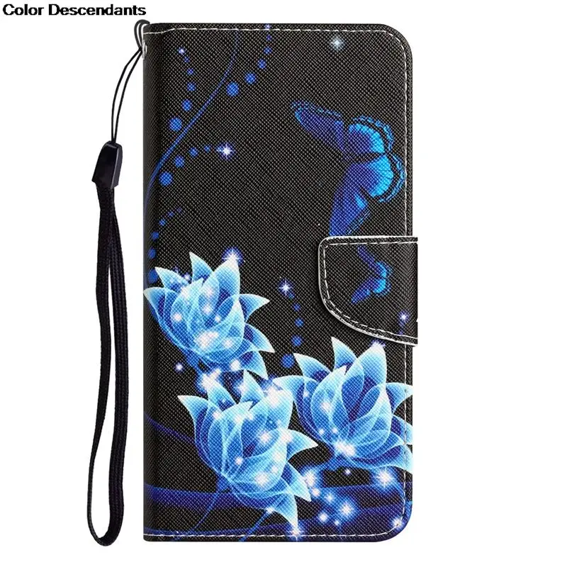 Luxurious Leather Elephant Flip Wallet Phone Case - Painted Design with Stand Function