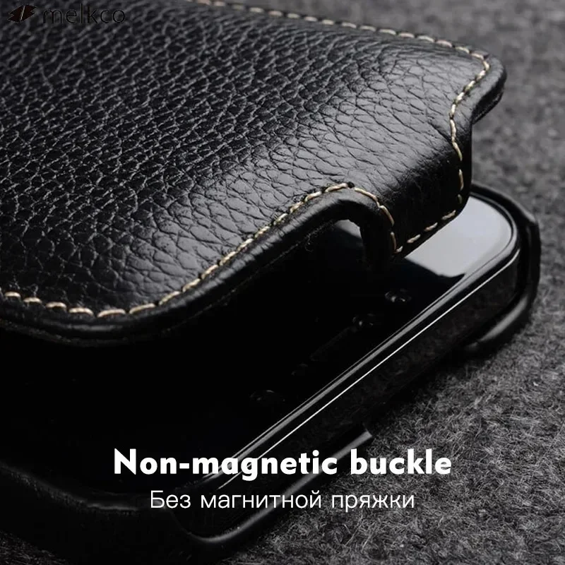 Premium Genuine Leather Flip Case - Luxury Cowhide Phone Cover