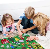 Felt Story Board Set Toy for kids Farm Animals Preschool Education Early Learning Interactive Play Mat Wall Hanging Gift for To 2