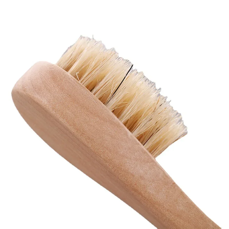 Short Handle Pig Bristle Facial Cleaning Brush Deep Clean Pore Small Face Brush Bathroom Cleaning Electric Toothbrush