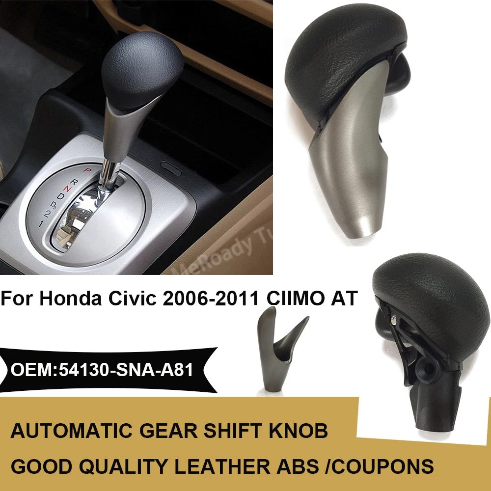 Black Gray At Gear Shift Knob Shifter Head For Honda Civic 20062011