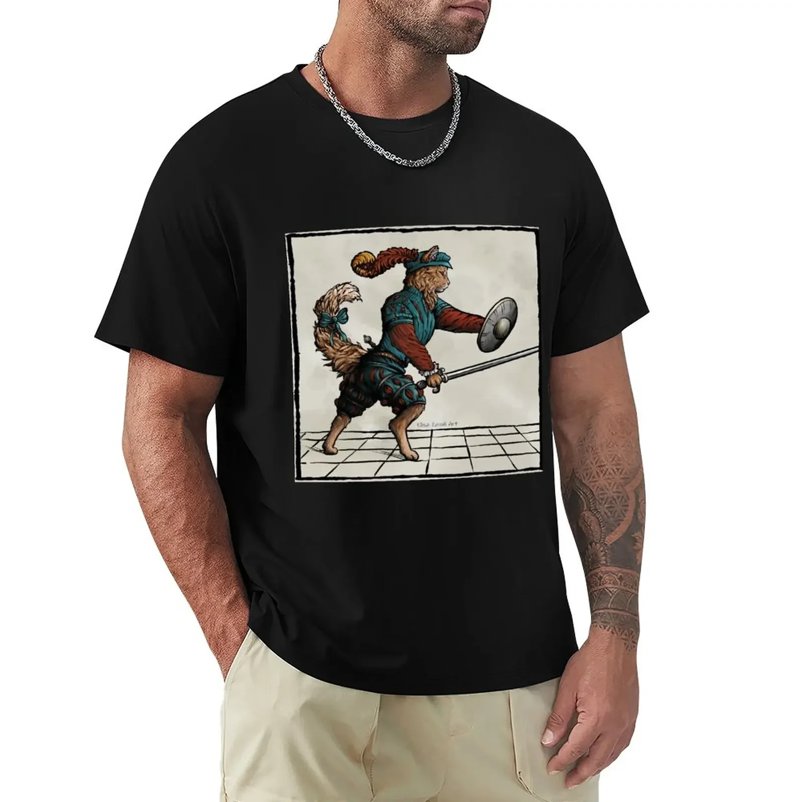 

Maowrozzo - Sword and Buckler T-Shirt boys animal print shirt Short sleeve tee T-shirt short workout shirts for men