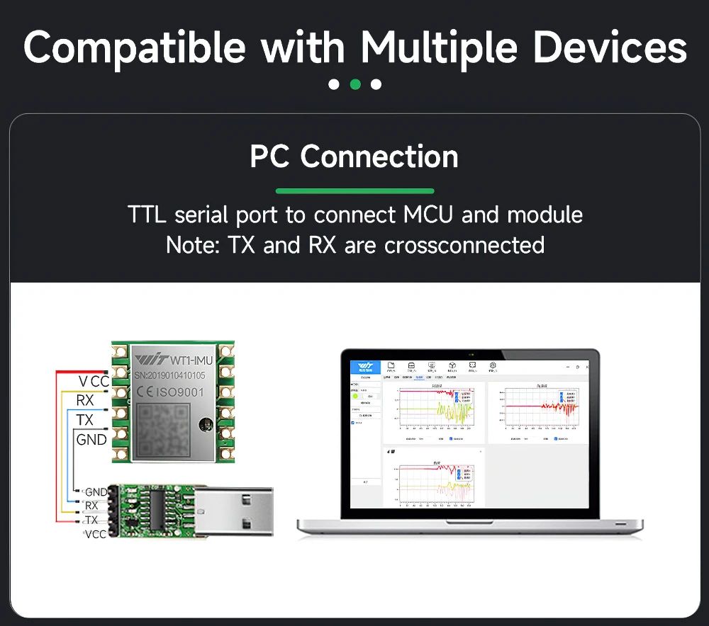 Фото WitMotion WT1-IMU Ultra низкая цена ICM42607 6-осевой Инклинометр Высокая точность Acc + гироскоп + угол (XY 0,2 °) с фильтром Kalman №5