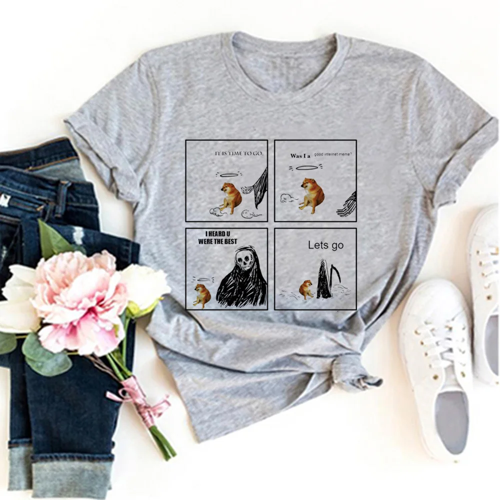 

Cheems женская футболка Y2K комикс Графический Женский 2000s комикс японская одежда