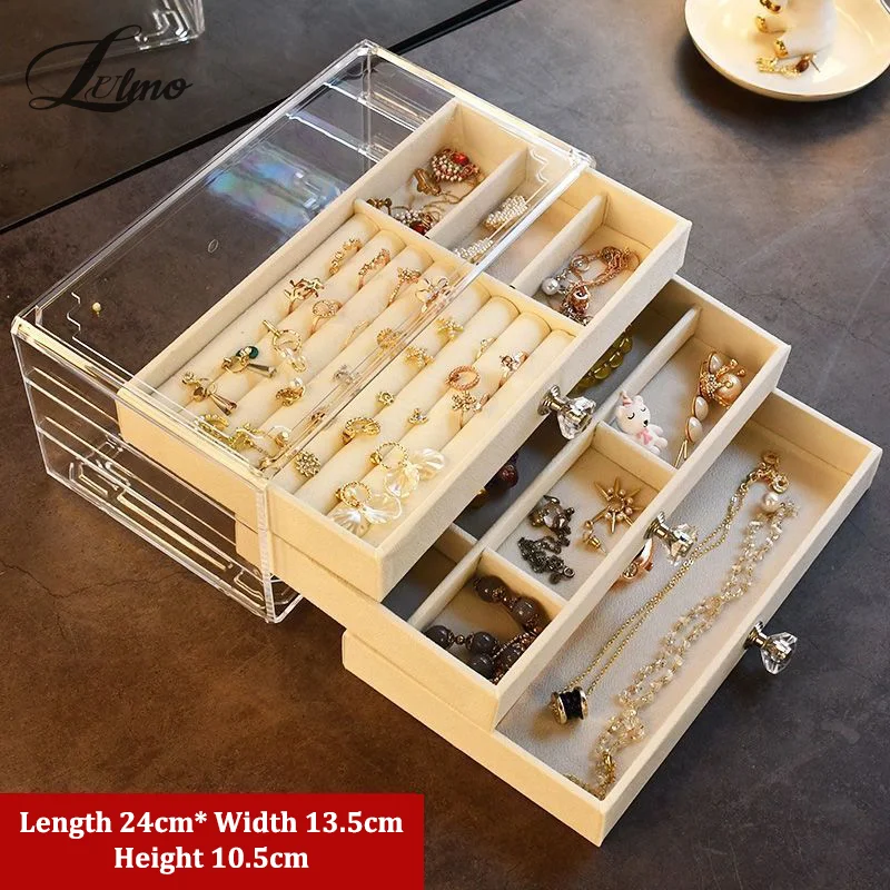 1pcs Three Layer Clear Drawer Earrings Bracelet Jewelry Storage Box Earrings Ring Jewelry Jewelry Box