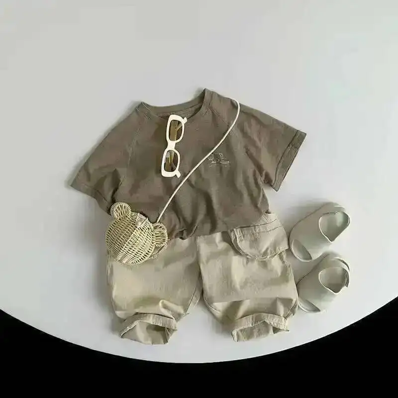 Frühling Sommer Kinderhosen 1-8 Jahre Jungen Mädchen Baumwolle Taschen Lässige Gerade Hosen Koreanische Kleinkinderbekleidung Unterteile für Kinderkleidung – Detail 2