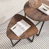 Round Coffee Table Set of 2 End Tables for Living Room,Black Small Coffee Table Living Room 4
