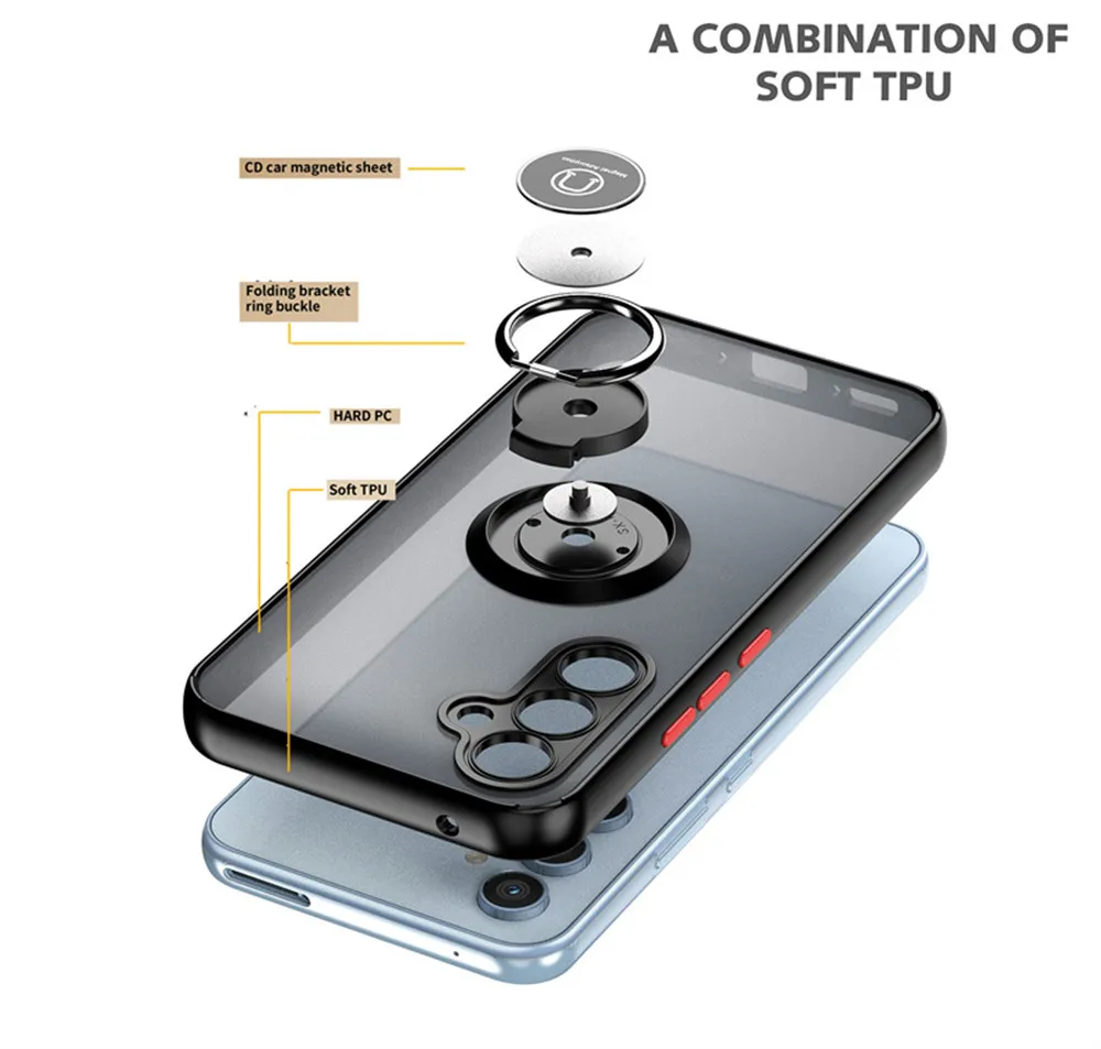 For Samsung Galaxy A14 A34 A54 M14 M54 5G Case Magnetic Holder Ring Stand Hard PC Armor Phone Cases For Galaxy A24 4G A04S Cover 5