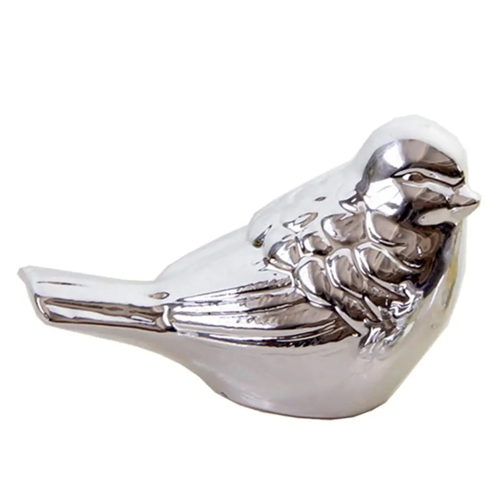 Bird Shape Ceramic Ornament Statue Figurine Photo Props Decorations for Silver bird ceramic ornament