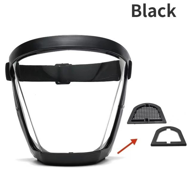 Security protection Transparent full face shield safety glasses Protective Cover WindProof Anti-fog Eye Protection Face Mask Black