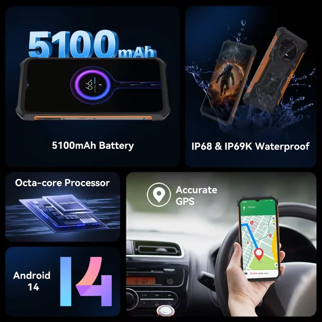 Cubot-Smartphone Android KingKong ES, téléphone ultra-mince et robuste, 16 Go de RAM, 6 Go de RAM, 10 Go de ROM, 128 Go de ROM, Dean, écran 6.56 "90Hz, appareil photo 48MP, téléphone 4G 5
