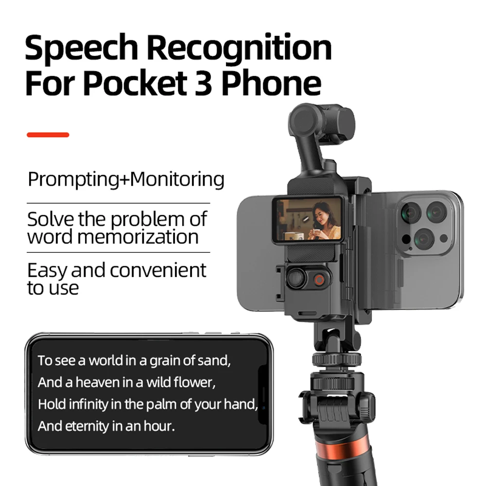 Phone Holder Teleprompter DJI Pocket 3 Camera Live Streaming Bracket Expansion Adapter Frame action camera accessories camera accessories