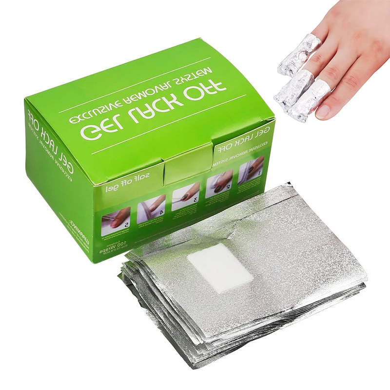 1000Pcs/Lot Aluminium Foil Nail Art Soak Off Acrylic Gel Polish Nail Removal Wraps Remover Makeup Tool Nail Carel 1