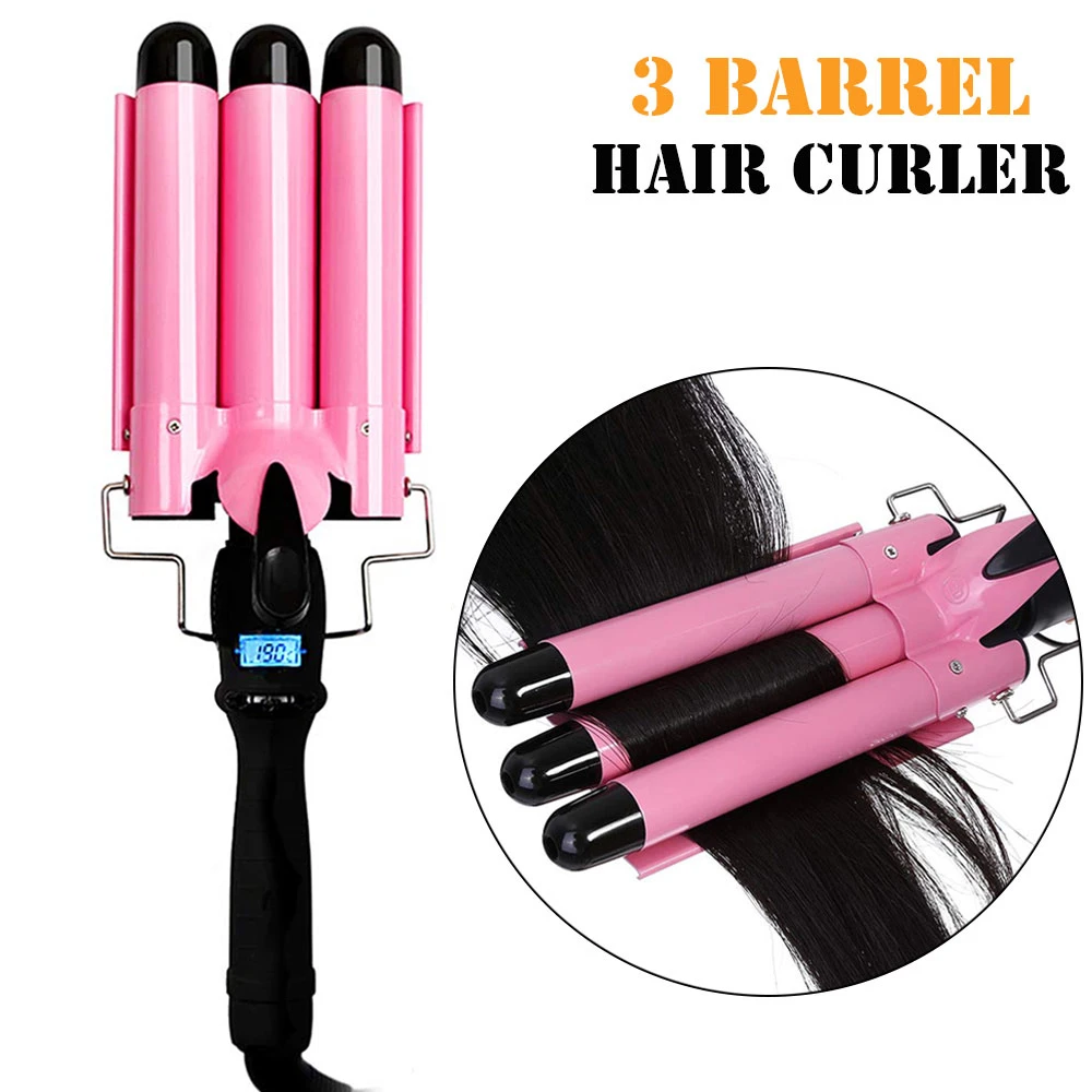 Triple Curling Iron Barrel Hair Curler Crimp Big Wave Hair Waver Styling Tools Curling Wand Curl