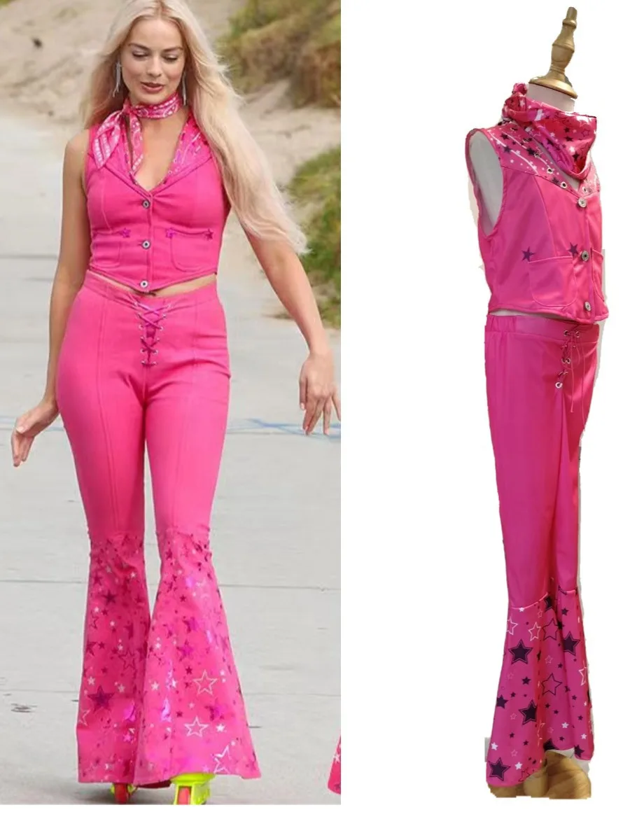 

Popular Movie TV Character Performance Costume Cosplay Kawaii Rose Pink Girl Suit Role Play Carnival Kids Party Princess Vest