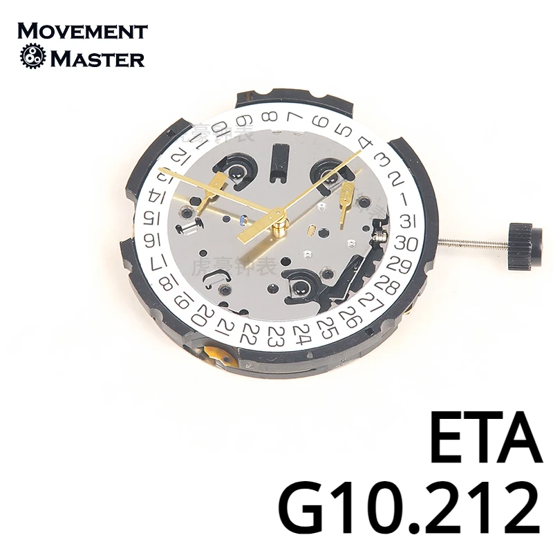 

Swiss Brand New Original ETA G10.212 Movement 6Hands Date At 4 G10.211 Universal V8 Quartz Movement Watch Movement Accessories