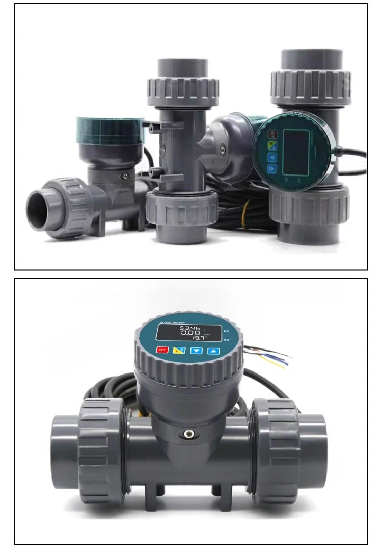 Digital PVC Flow Meter with LCD Display RS485 ‑ Acid and Corrosion Resistant Wat