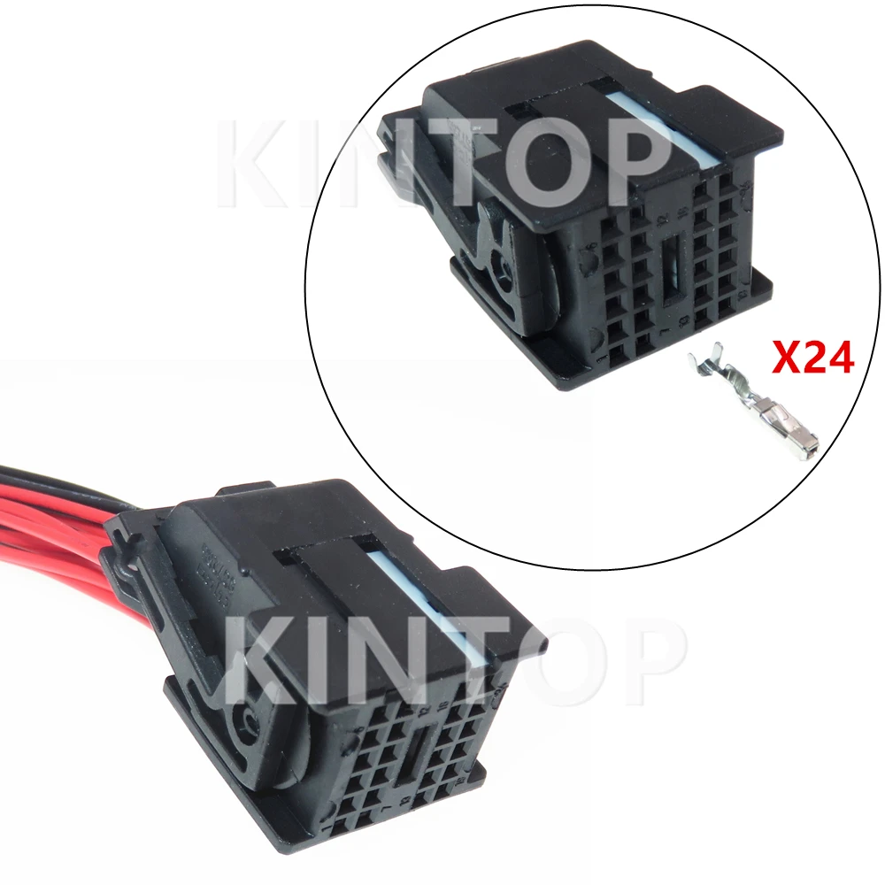 

1 Set 24 Pins Auto Starter Plastic Housing Connector with Wires Car Low Current Power Cable Socket 967285-1