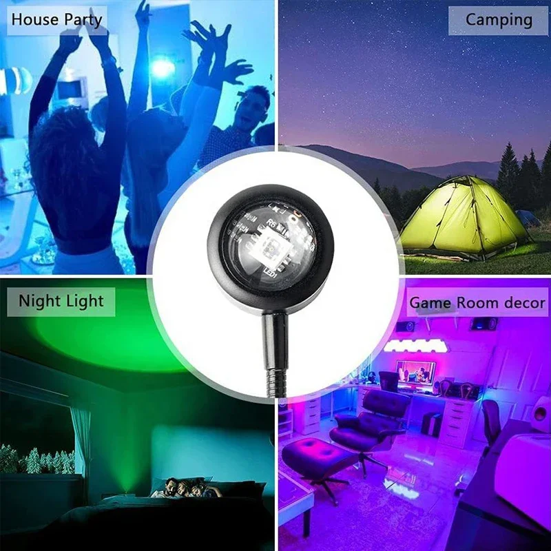 선셋 램프 LED USB 레인보우 네온 무드등 프로젝터 사진 촬영 벽 분위기 조명 침실 방 꾸미기 선물