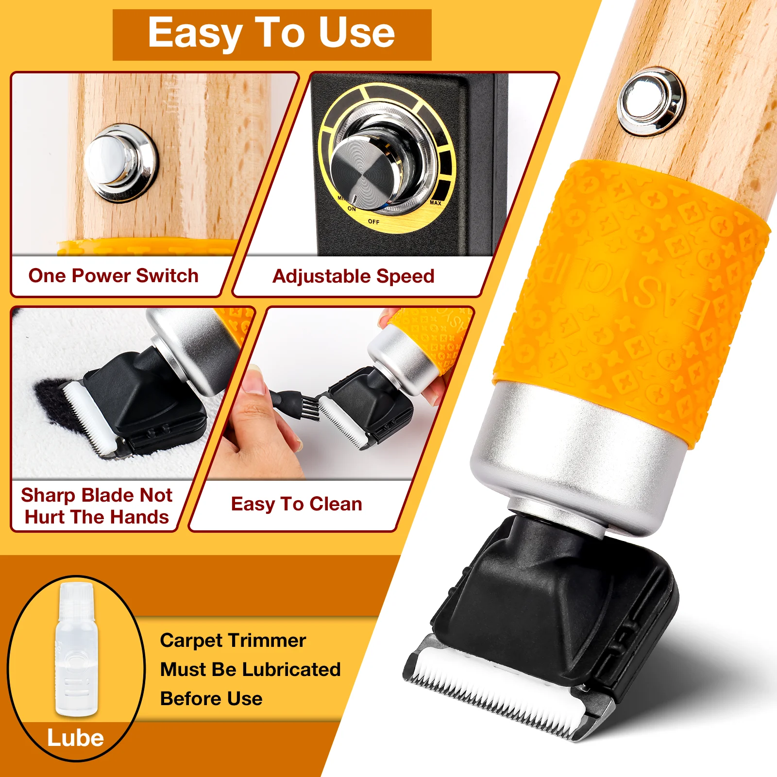 Pet Clipper Dog Hair Trimmer Pet Hair Trimmer Dog Clipper Carpet Trimmer Low Noise Electric Carpet Trimmer Tufting Clipper 200W High Power Professional Home Pet Hair Clipper Set DIY Trimming Tools