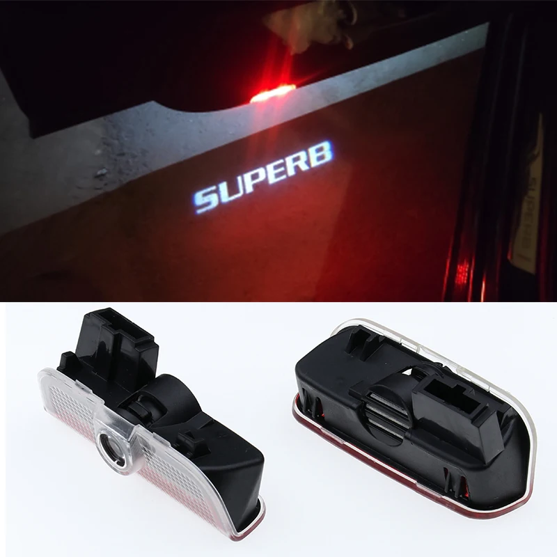 LEDCarDoorLampGhostShadowLogoProjectorCourtesyLampForSkoda