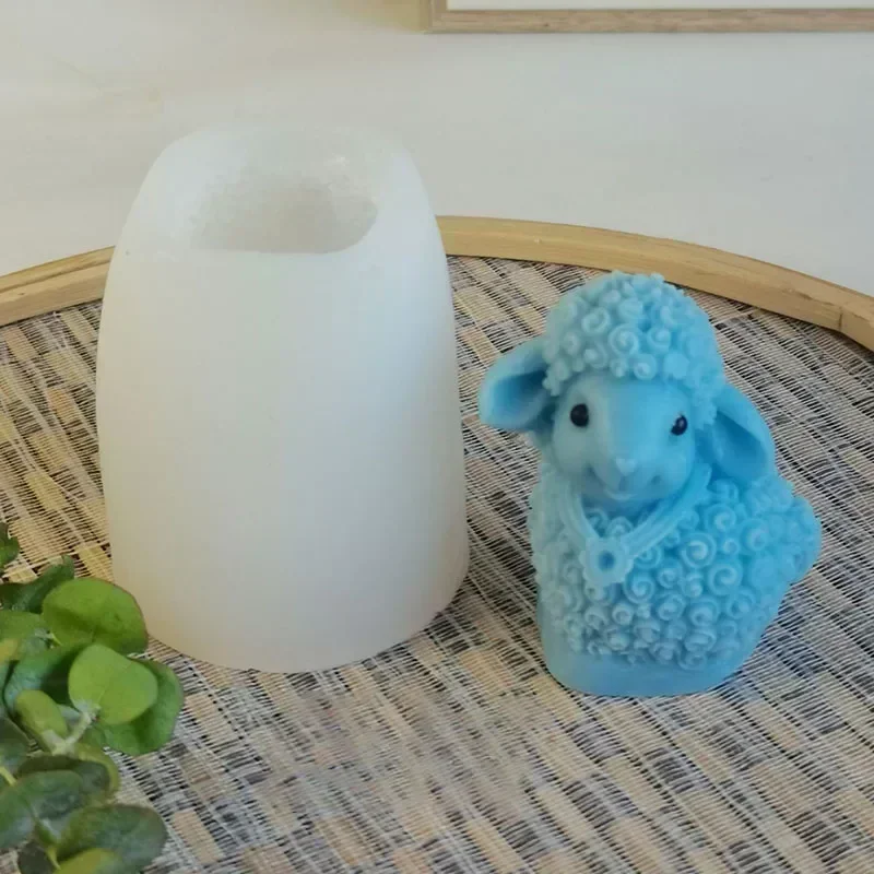 Cute Shape Sheep Silicone Mold DIY Animal Candle Making Gypsum Resin Soap Mould Fondant Baking Tool Gift Accessories Handmade