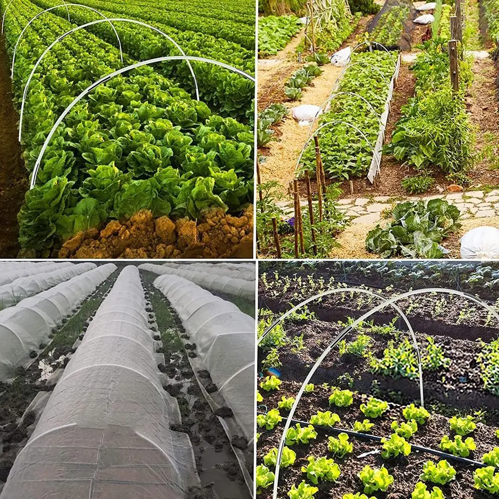 Garden Greenhouse Hoops Set Gardening Folding Fiber Rod Set Tunnel Arch Elevated Bed Row Cover Plant Cover Support Archway garden greenhouse hoops