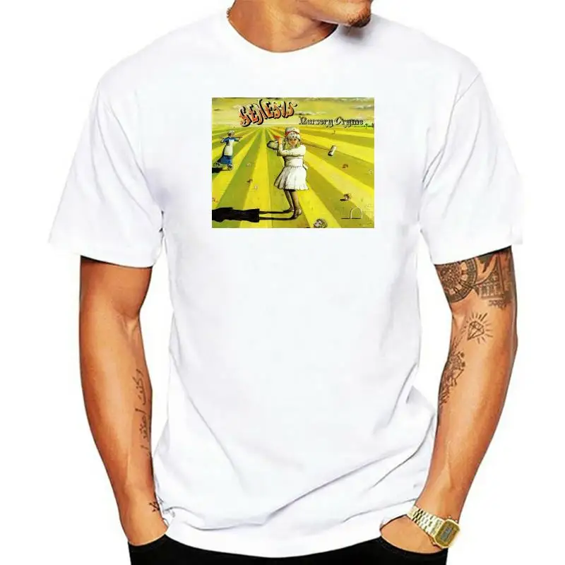 Maglietta Genesis Nursery Crime Vinyl Cd Cover Tee T-Shirt Nera Da Uomo Taglia S-Xxl T-Shirt Taglie Forti