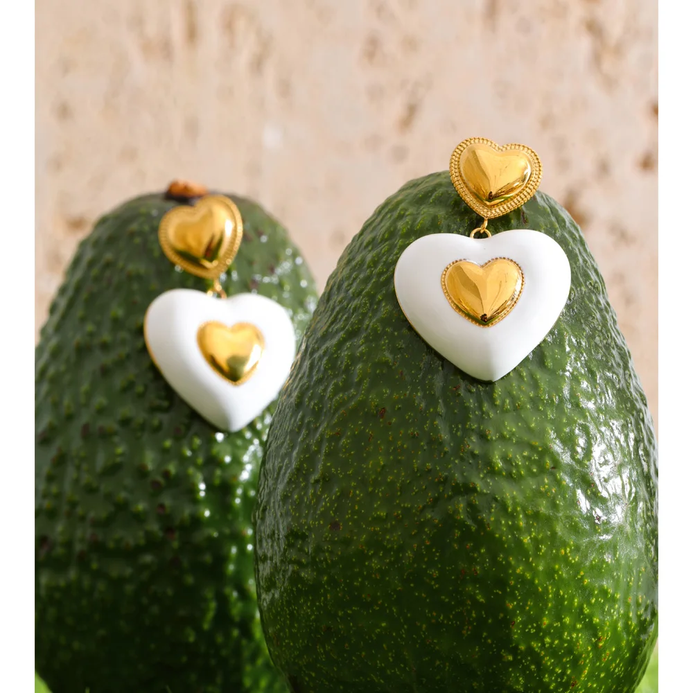 Yhpup Earrings Heart Drop Classic Style