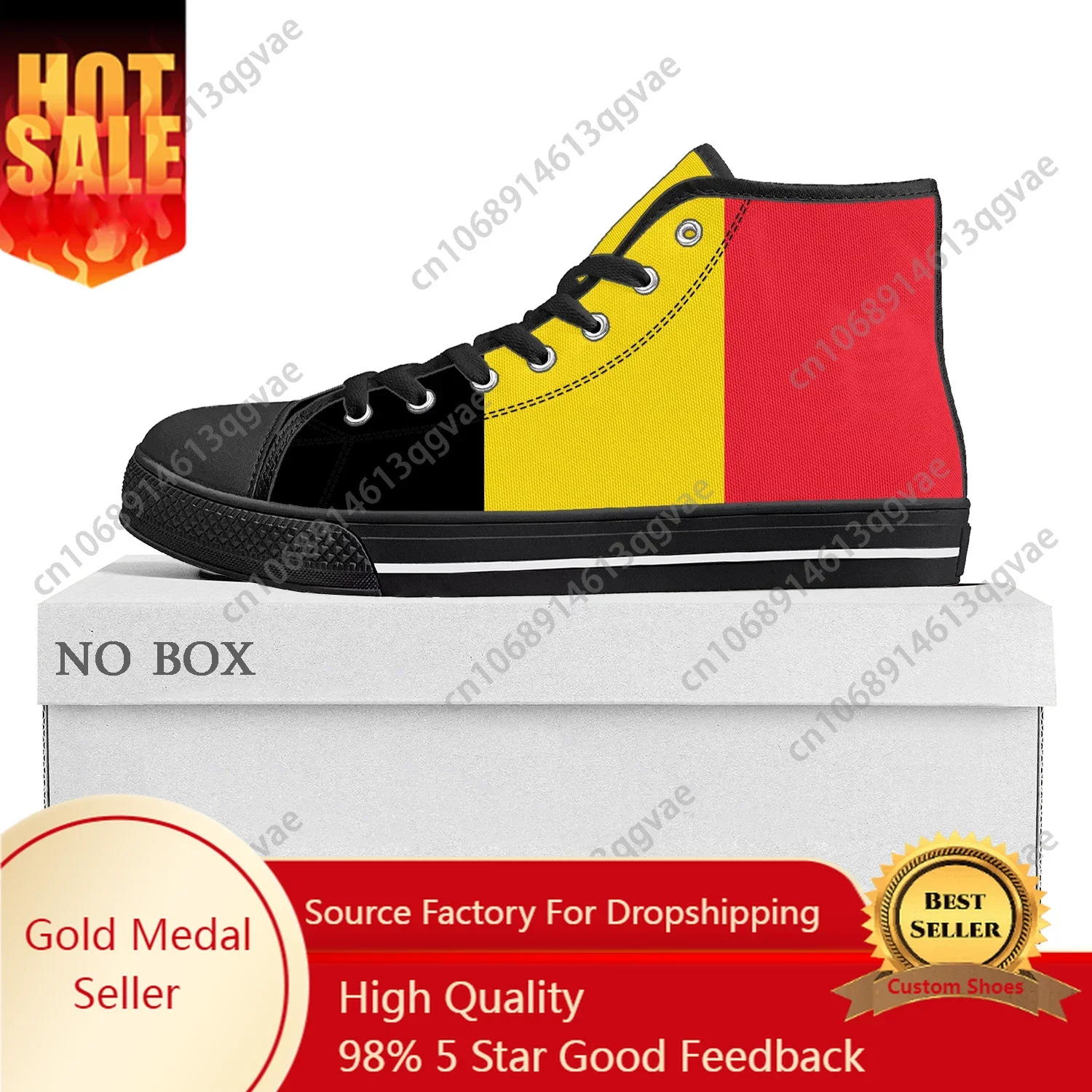 Belgian Flag High Top High Quality Sneakers Mens Womens Teenager Canvas Sneaker Belgiam Casual Couple Shoes Custom Shoe