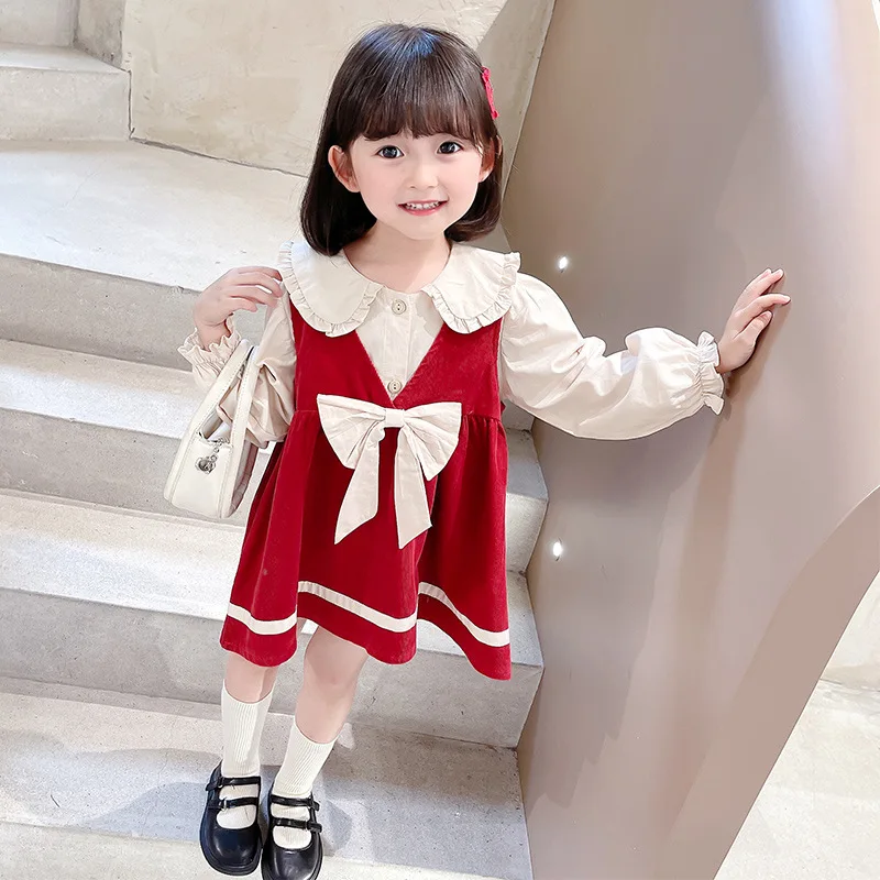 

Girls Bunny Suspender Skirt Suit 2022 Autumn New Children's Skirt Girls Korean Version Two-piece Suit Skirt Sets